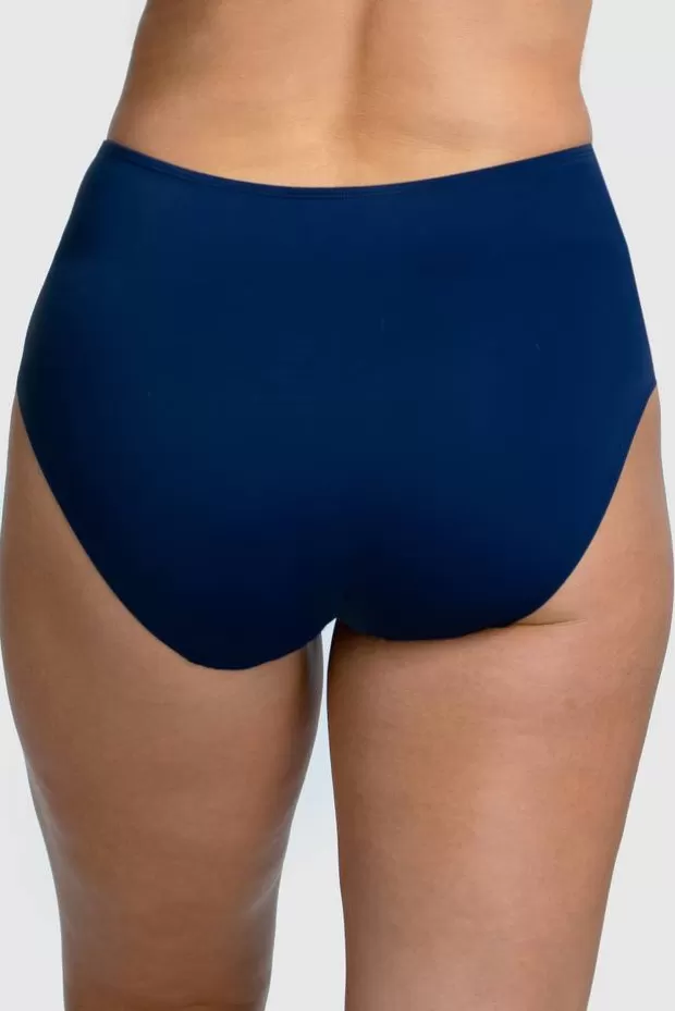 New Azur bikini panty - Maxi model with patterned front and back in uniform colour - Bademode